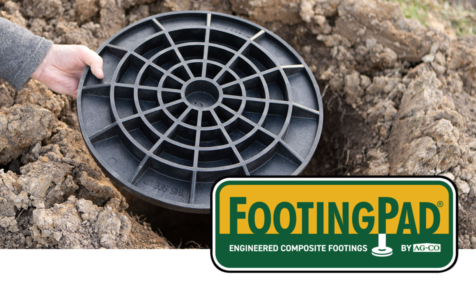 FootingPad Composite Footings are the ideal compliment for True Columns for Post Frame Construction